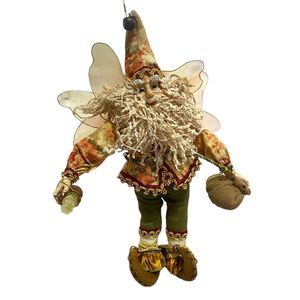 Posable 14" Santa Fairy Pixie Elf Bendable Father Christmas Doll Crackled Face